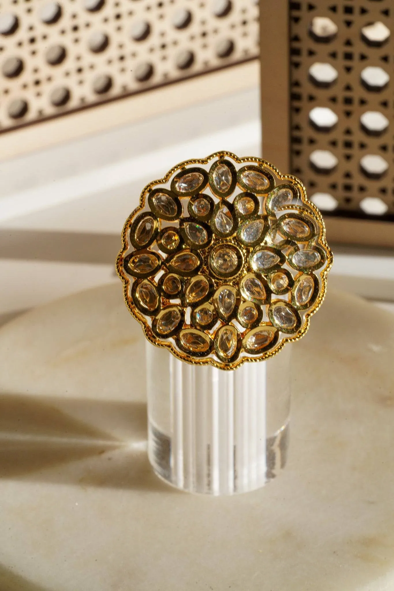Anjali - Kundan Adjustable Statement Ring
