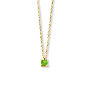 August Birthstone Necklace 14K Yellow Gold