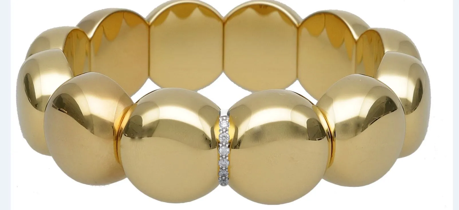 Aura Dama Large Beads with Diamond Bars Bracelet by Roberto Demeglio