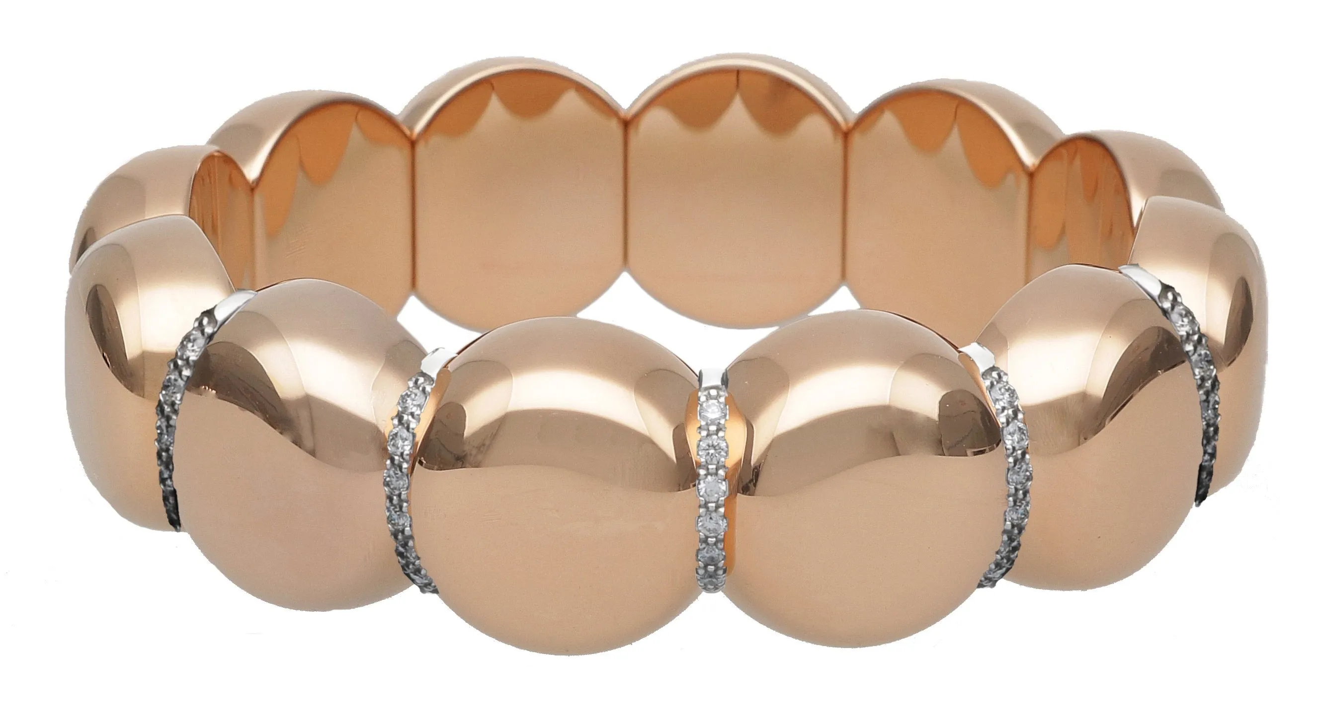 Aura Dama Large Beads with Diamond Bars Bracelet by Roberto Demeglio