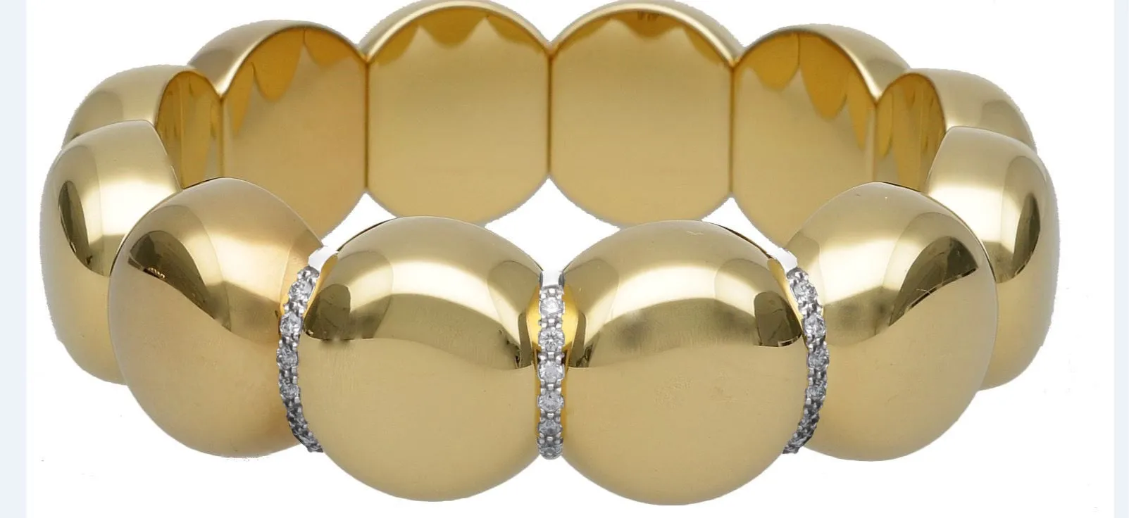 Aura Dama Large Beads with Diamond Bars Bracelet by Roberto Demeglio