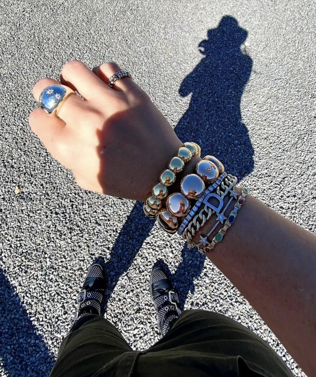 Aura Dama Large Beads with Diamond Bars Bracelet by Roberto Demeglio