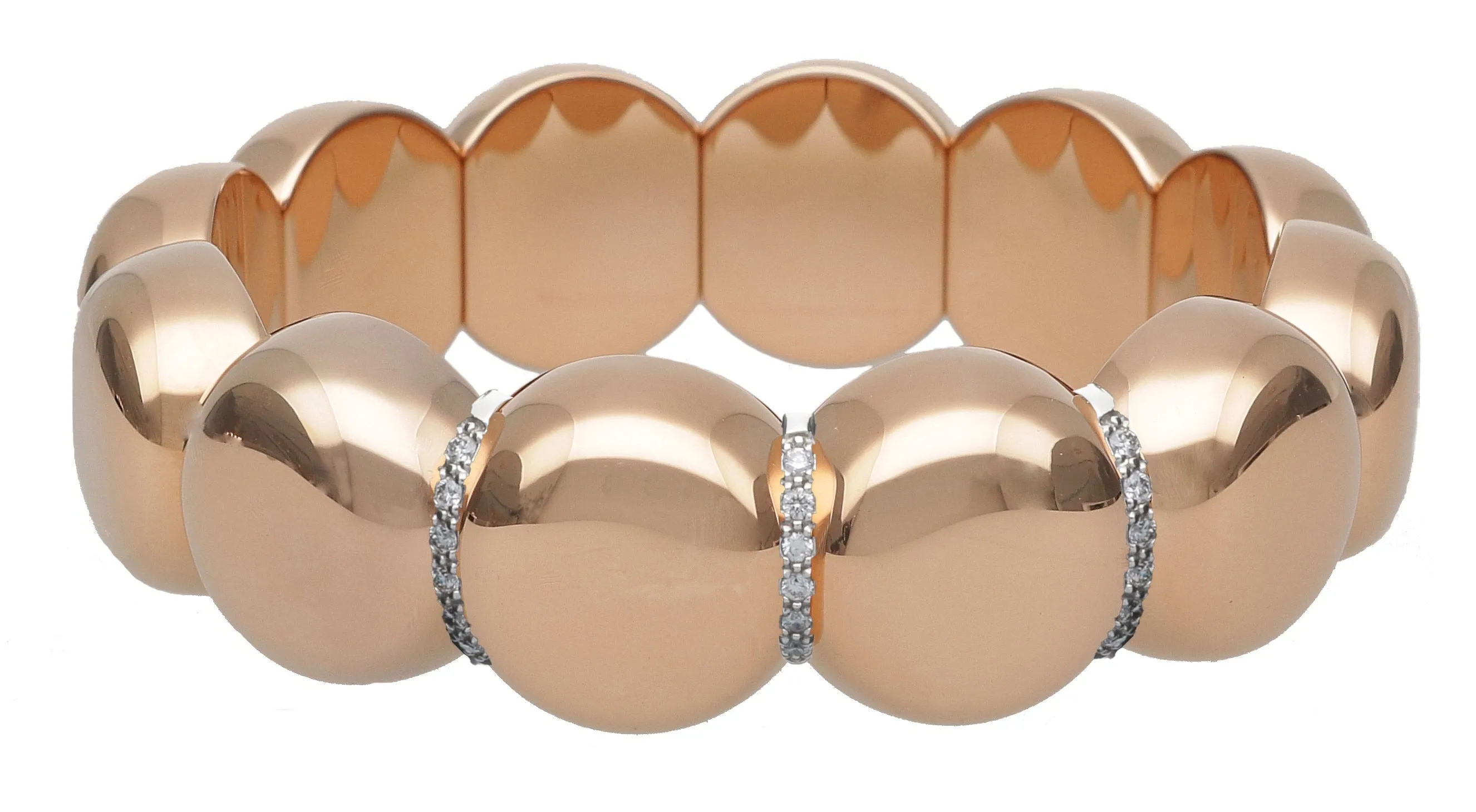 Aura Dama Large Beads with Diamond Bars Bracelet by Roberto Demeglio