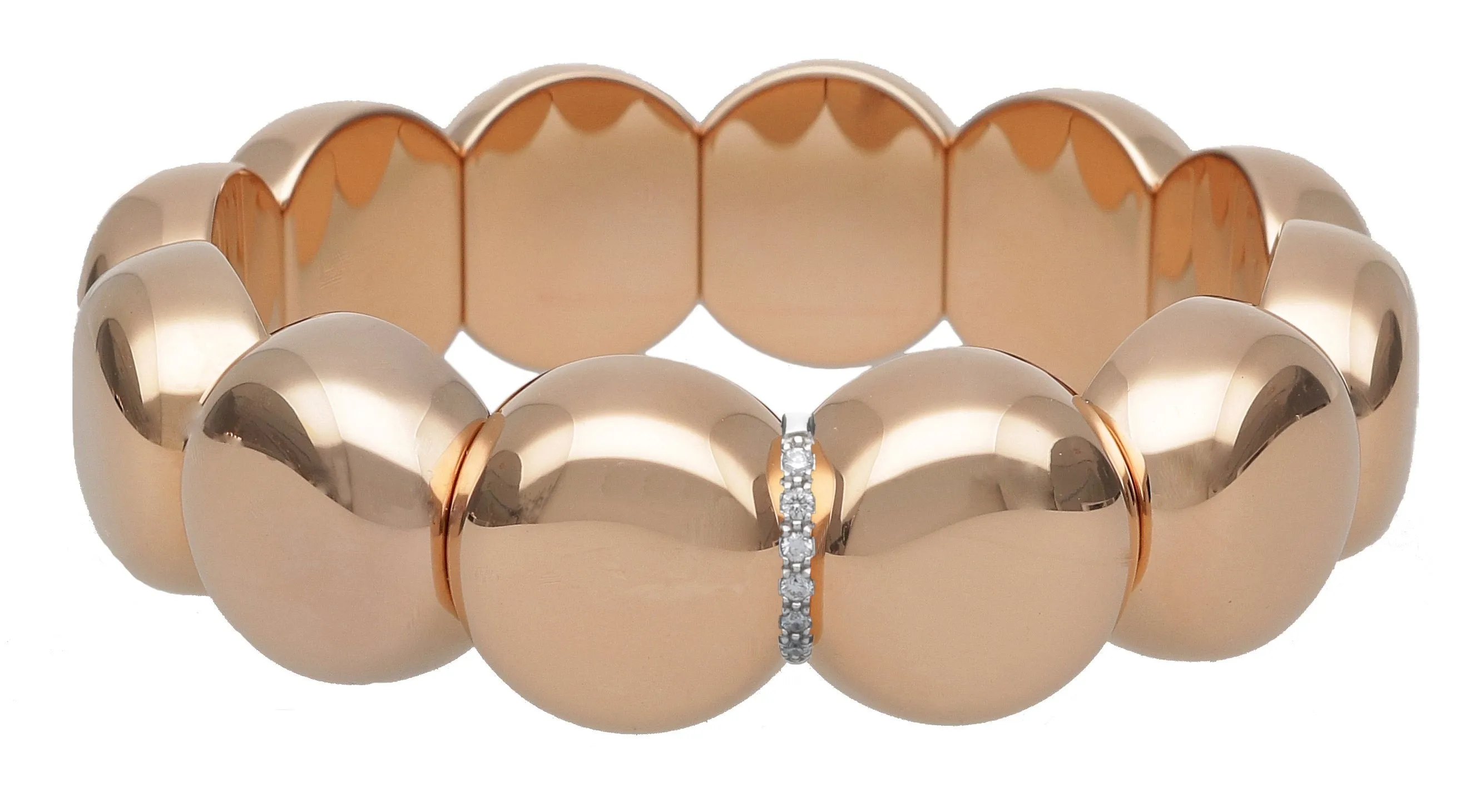 Aura Dama Large Beads with Diamond Bars Bracelet by Roberto Demeglio