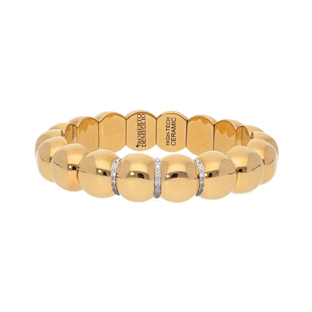 Aura Dama Small Beads with Diamond Bars Bracelet by Roberto Demeglio
