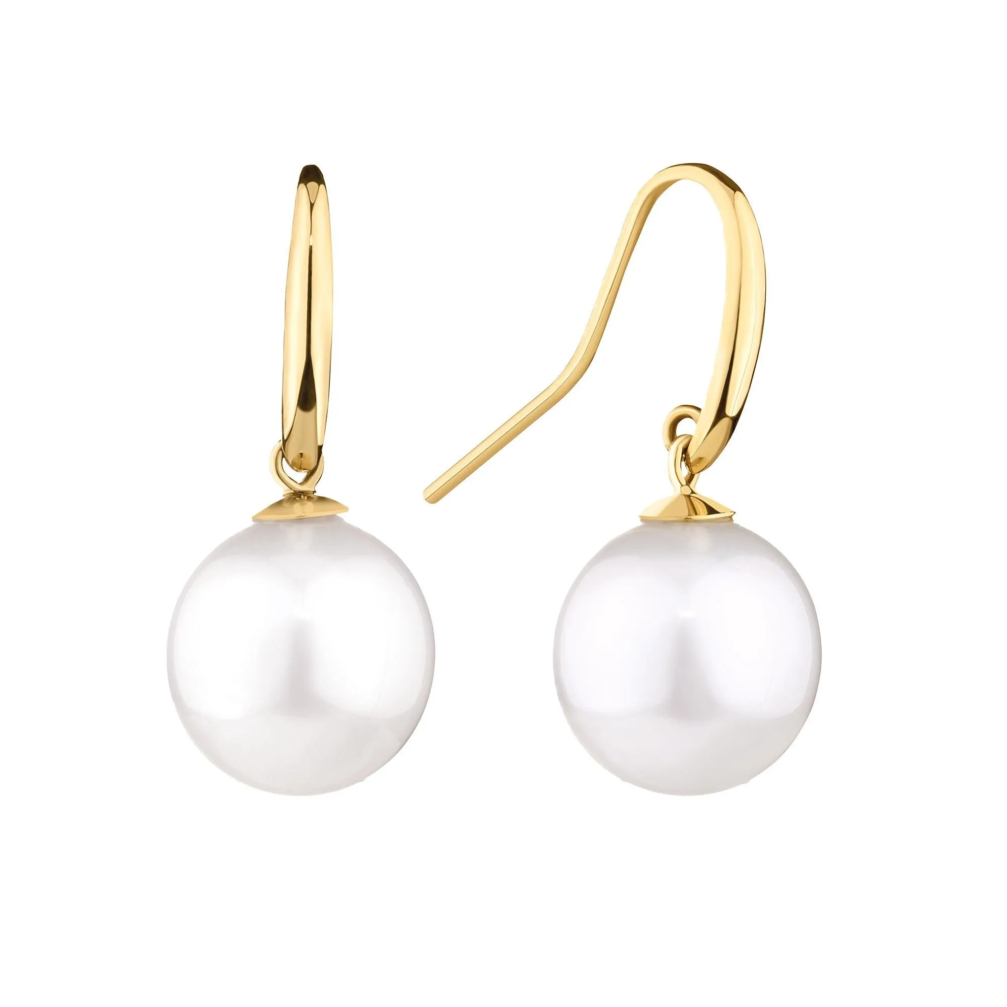 Australian South Sea Pearl Drop Earrings in 18ct Yellow Gold