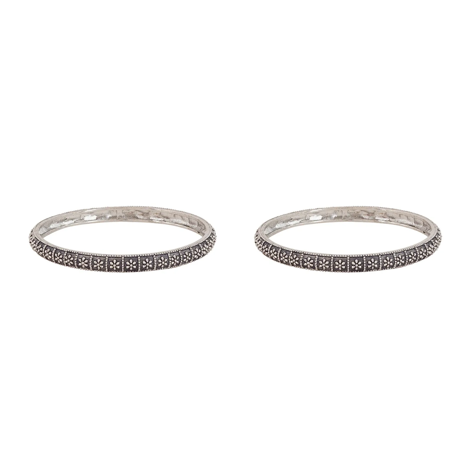 Avanti Silver Oxidized Bangles