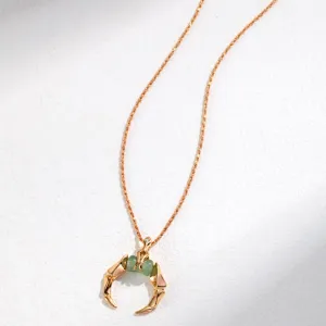 Aventurine Quartz Necklace with -Gold Vermeil