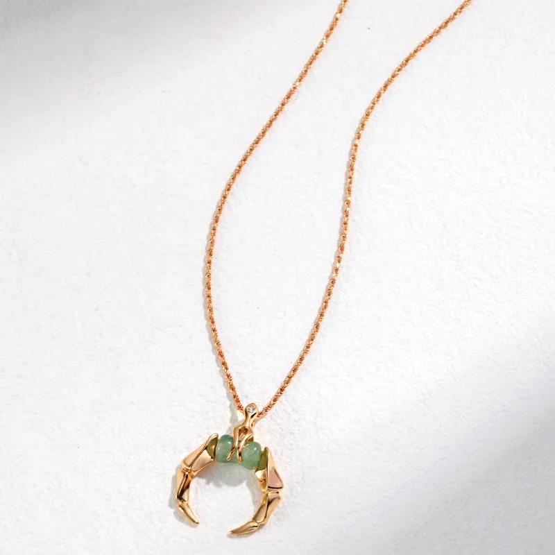 Aventurine Quartz Necklace with -Gold Vermeil