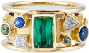 Awmnjtmgpw 18K Gold Vintage rings in various shapes and colors emerald topaz rings women's Vintage Jewelry sizes 6-10 (Size 6)
