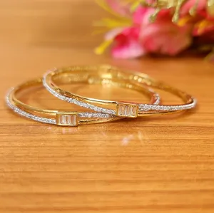 BAUGETTE STUDDED DIAMOND LOOK DESIGNER BANGLES