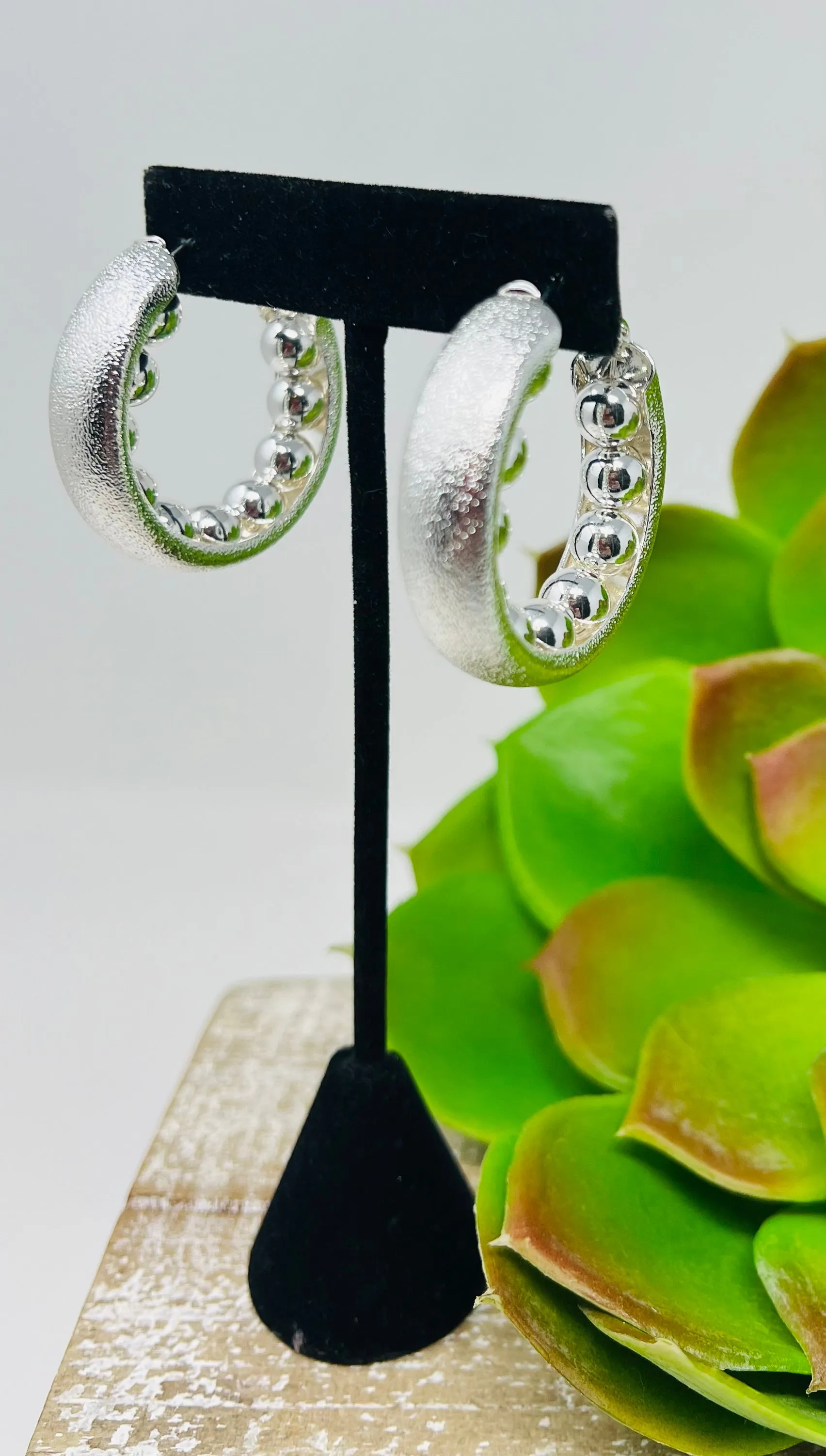 Bead on Hoop Earrings