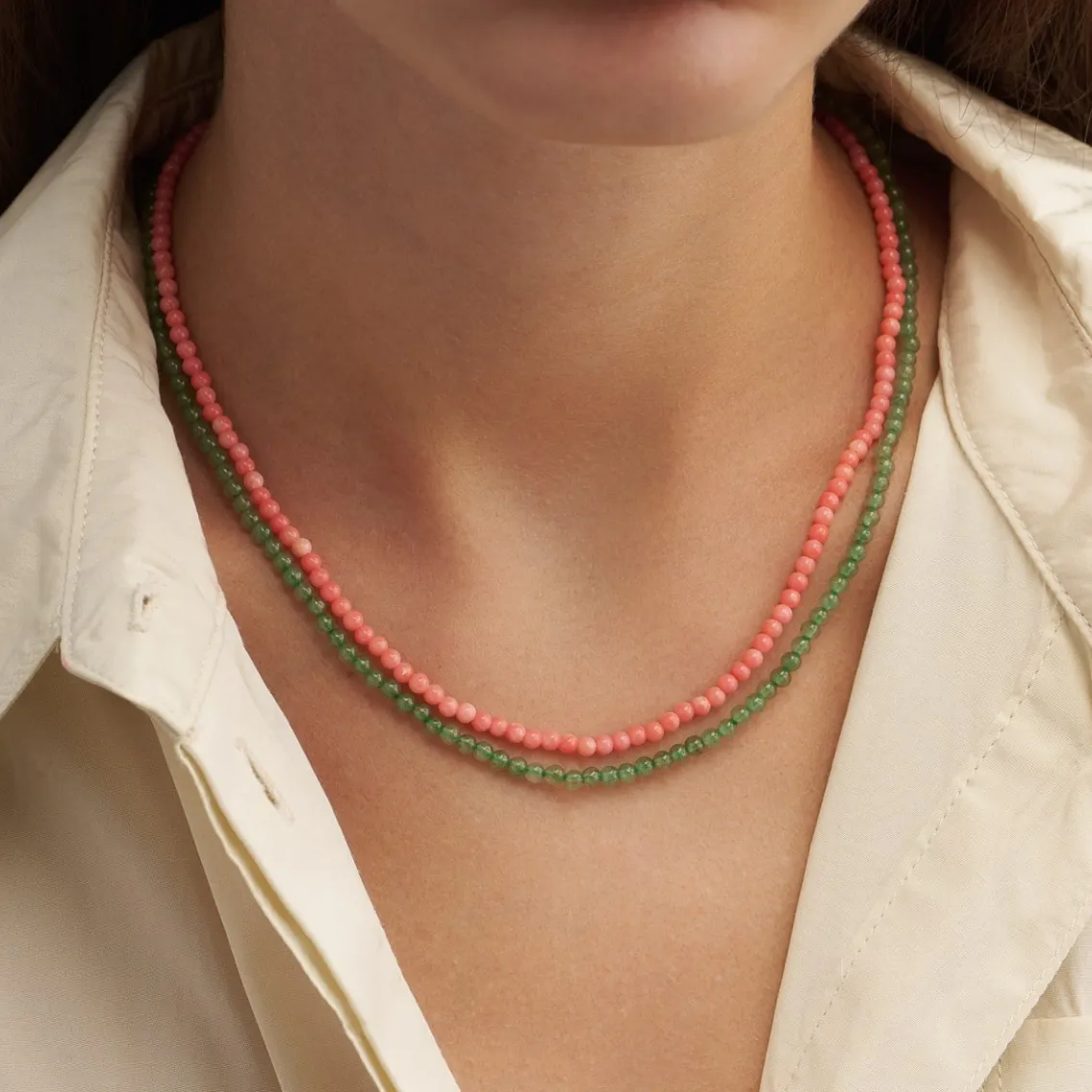 Beaded Necklace | Coral