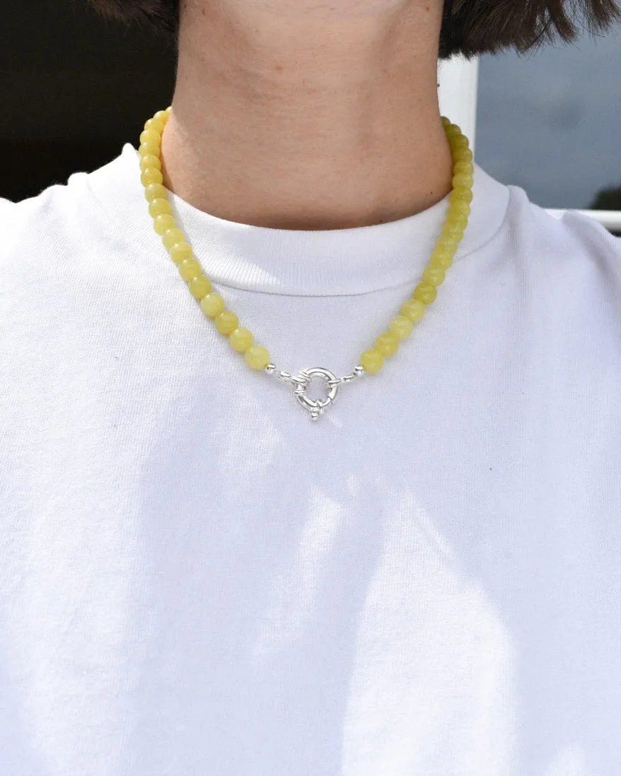 Beaded Necklace - Lemon Jasper Stacker