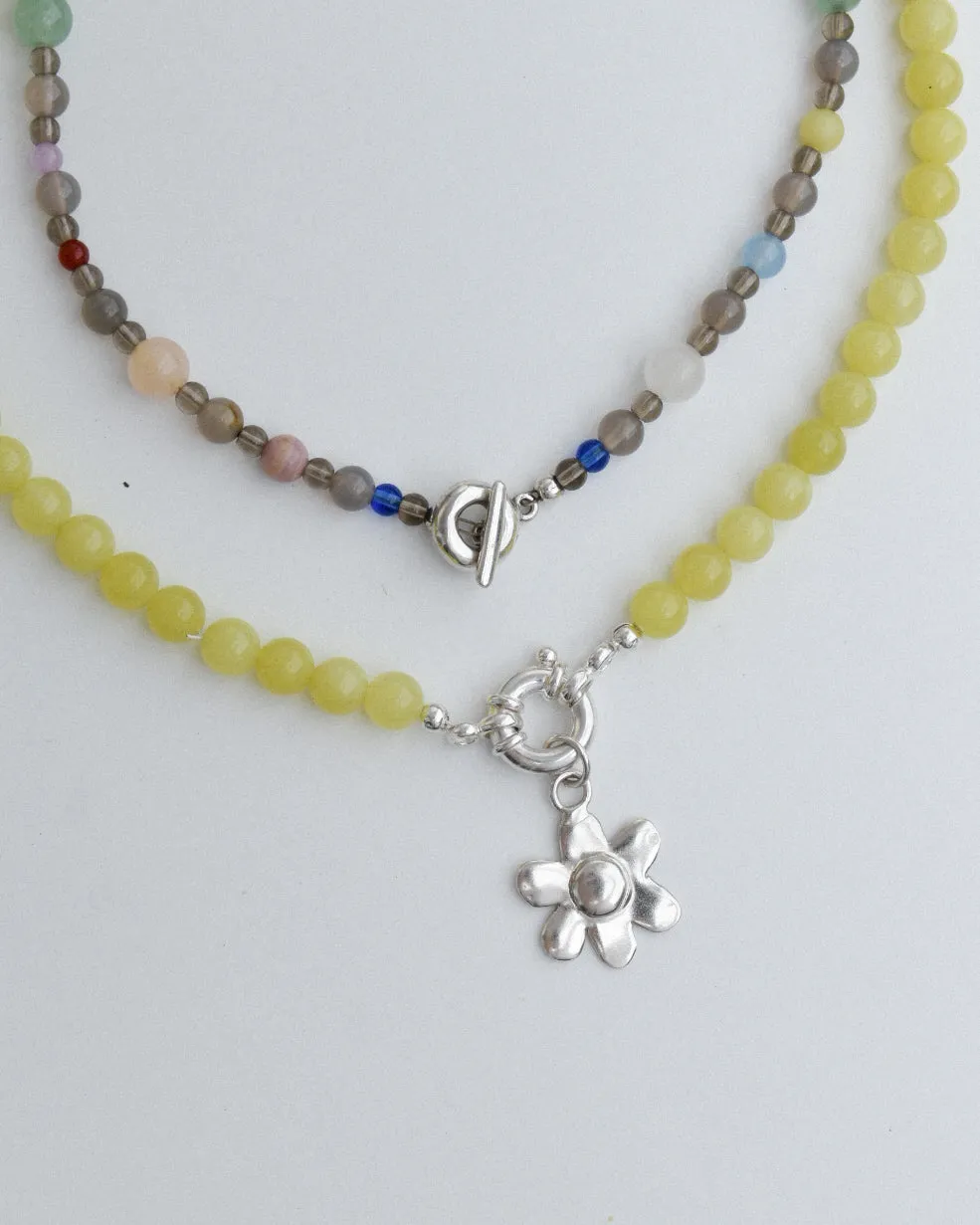 Beaded Necklace - Lemon Jasper Stacker