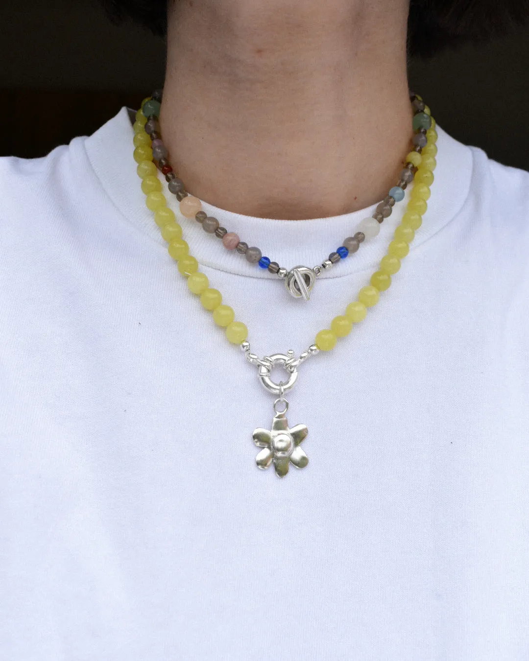 Beaded Necklace - Lemon Jasper Stacker