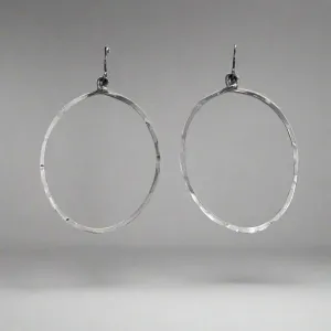 Bella Hammered Silver Circle Earrings