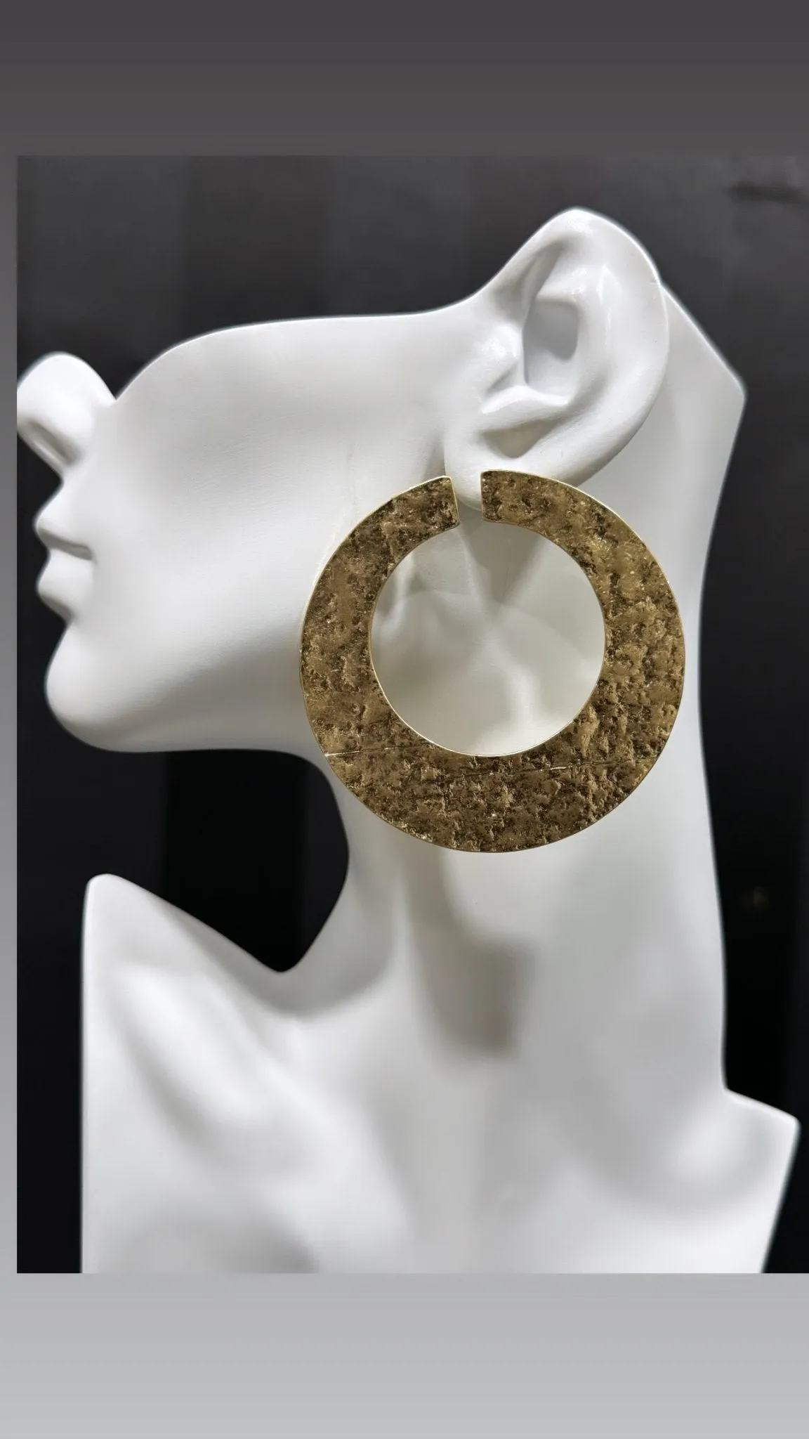 Birago Tarnish Free Textured Gold stud Earring