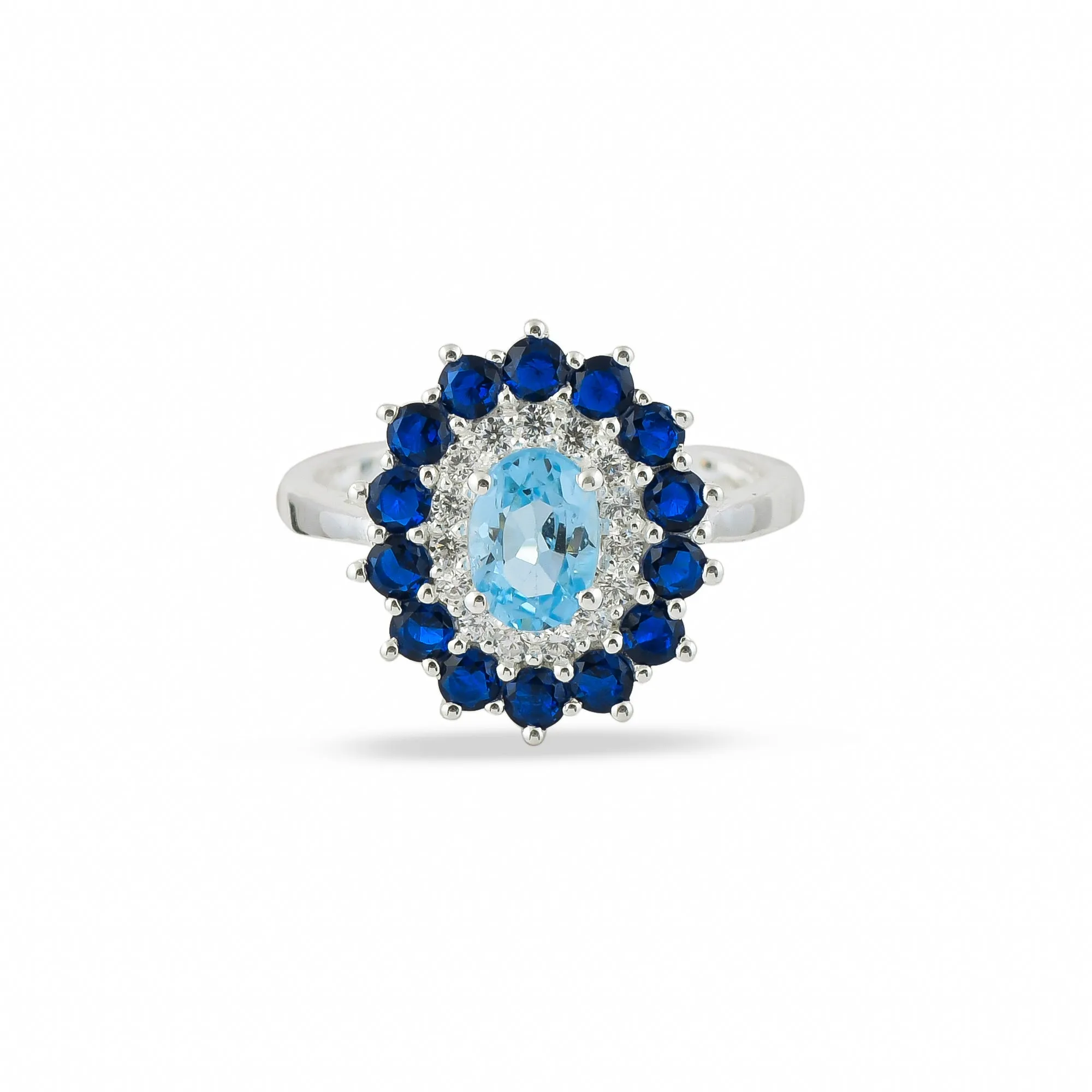 Blue Topaz Ring 925 Silver - From Purl