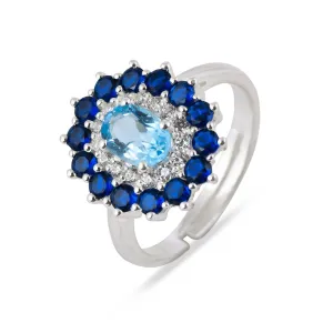 Blue Topaz Ring 925 Silver - From Purl