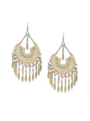 Blueberry gold toned contemporary drop earrings