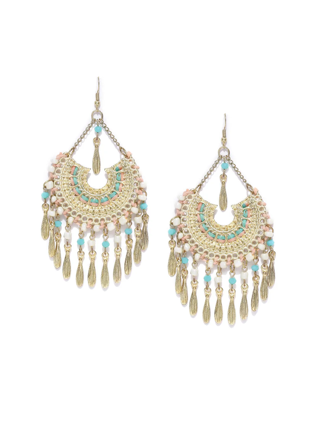 Blueberry gold toned contemporary drop earrings