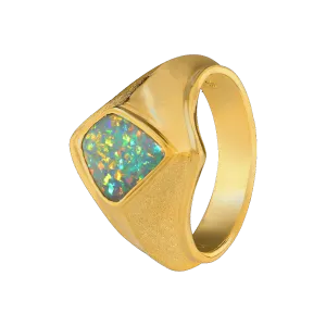 Boulder Opal & 18K Gold Ring