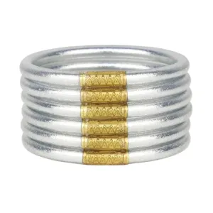 BuDhaGirl All Weather Bangles (Serenity Prayer) In Silver