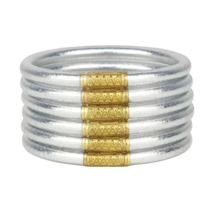 BuDhaGirl All Weather Bangles (Serenity Prayer) In Silver