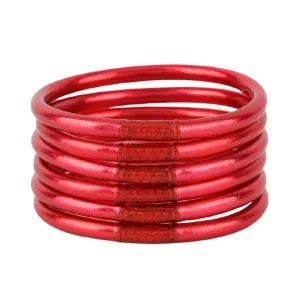 BuDhaGirl | Set of Six | All Weather Bangles in BDG Red/Pink