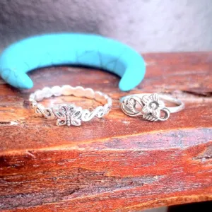 Butterfly & Flowering Plant Rings