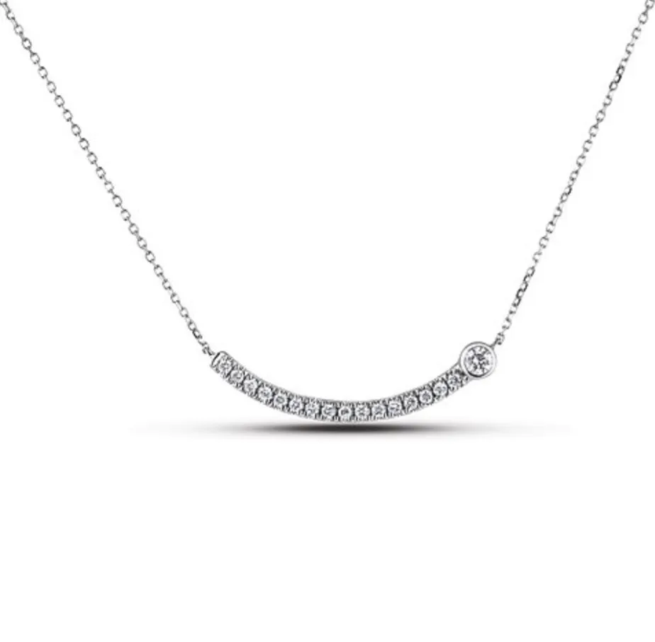 Canadian Diamond Curved Bar Necklace .35ct
