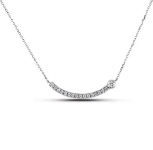 Canadian Diamond Curved Bar Necklace .35ct