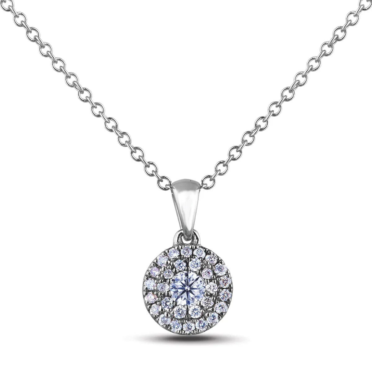 Canadian Diamond Halo Necklace .24ct