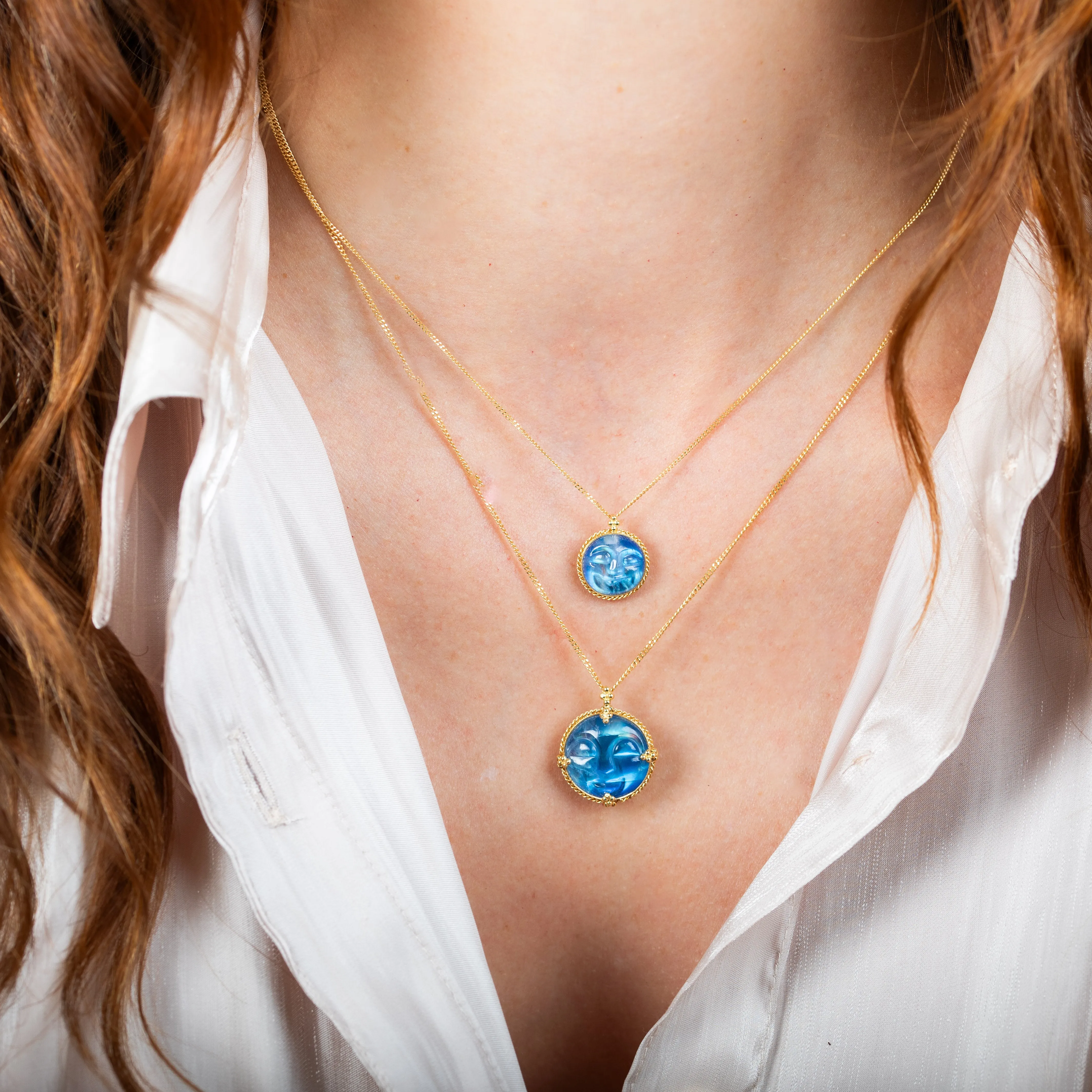 Carved Moon Face Necklace