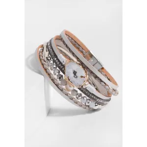 Celestial Geode Leather Bracelet