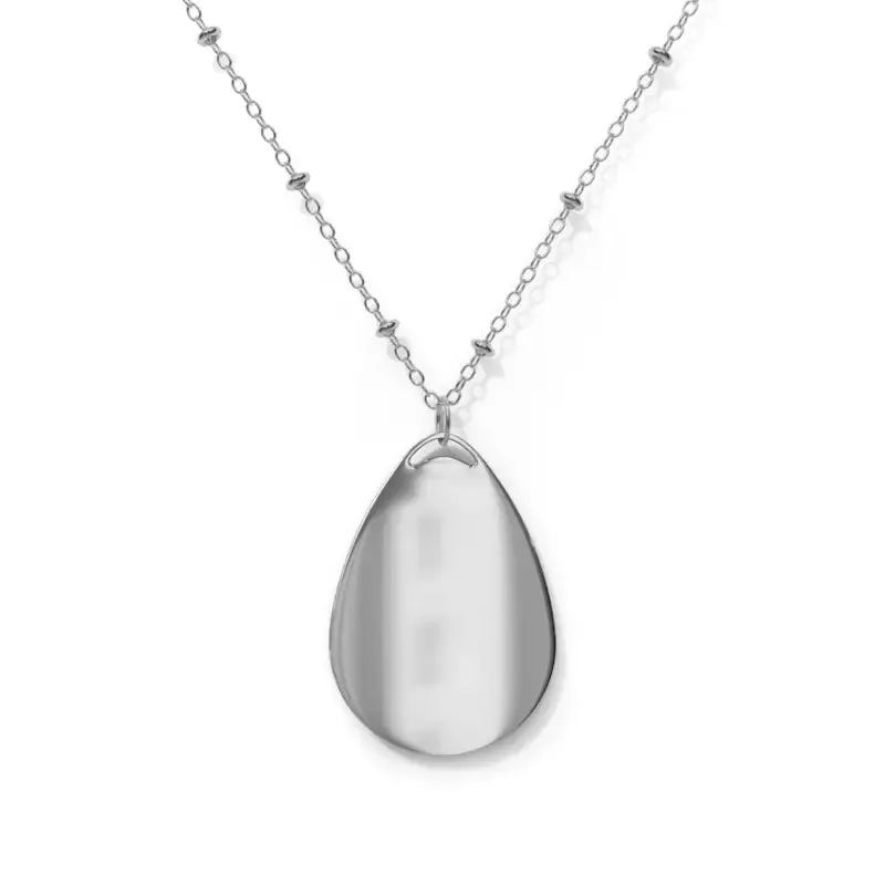 Chic Vibrant Flowers Oval Necklace White Aluminum