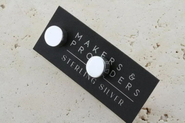 circle cylinder stud - sterling silver