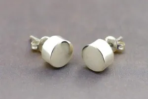 circle cylinder stud - sterling silver