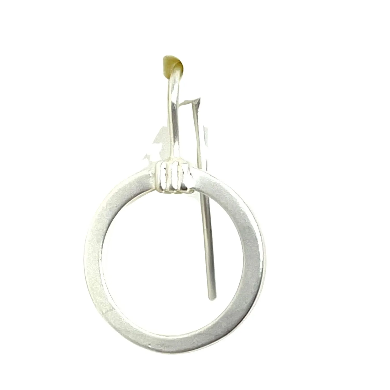 Circle Frame Earrings - Matte Silver