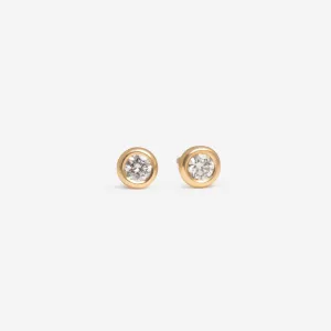 Circlet Rubover Diamond Earrings | 18ct Gold