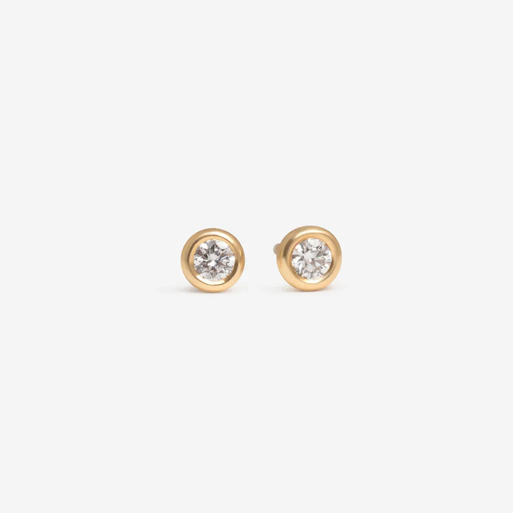 Circlet Rubover Diamond Earrings | 18ct Gold