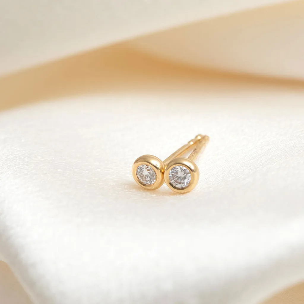Circlet Rubover Diamond Earrings | 18ct Gold