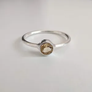 Citrine Delicate 925 Sterling Silver Ring