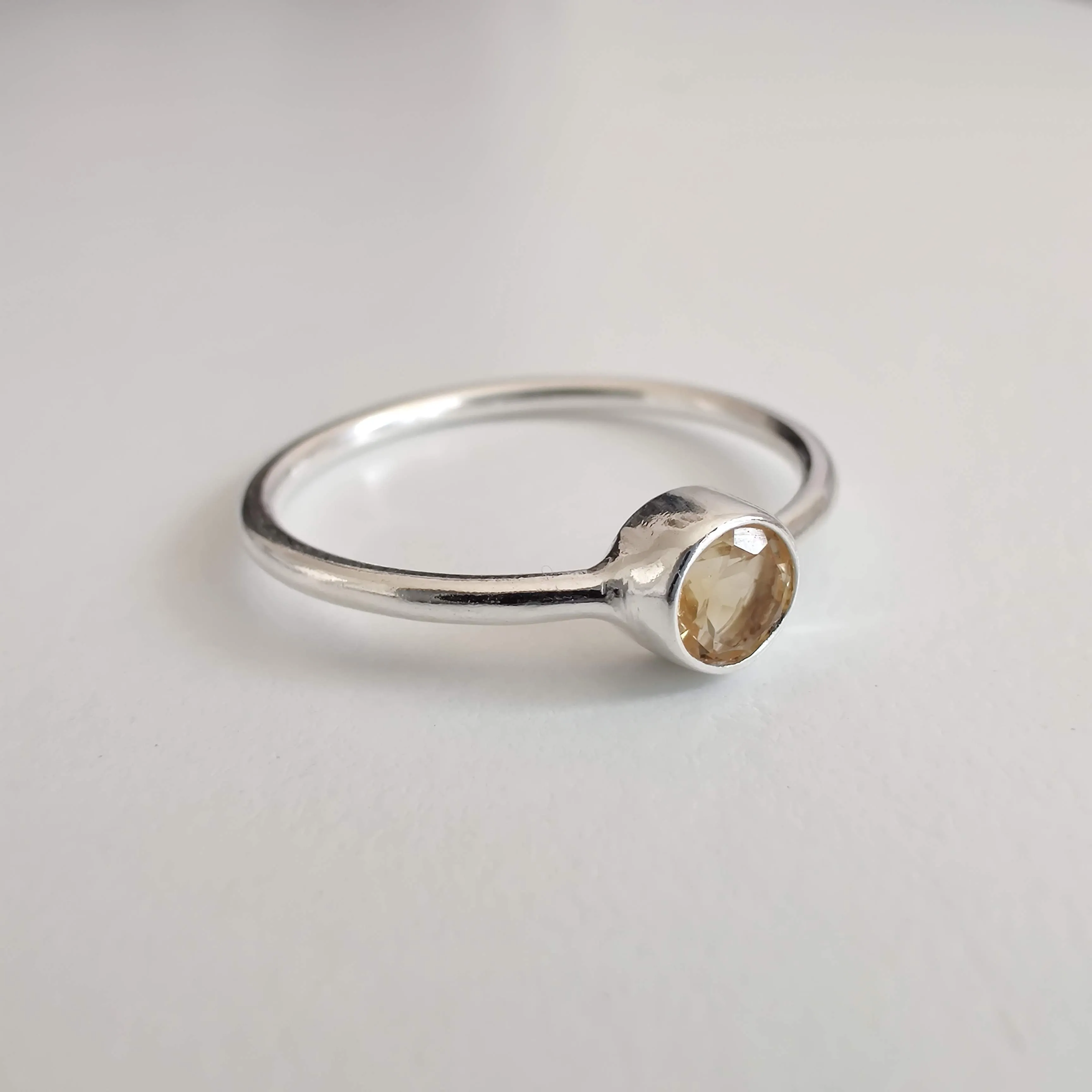 Citrine Delicate 925 Sterling Silver Ring
