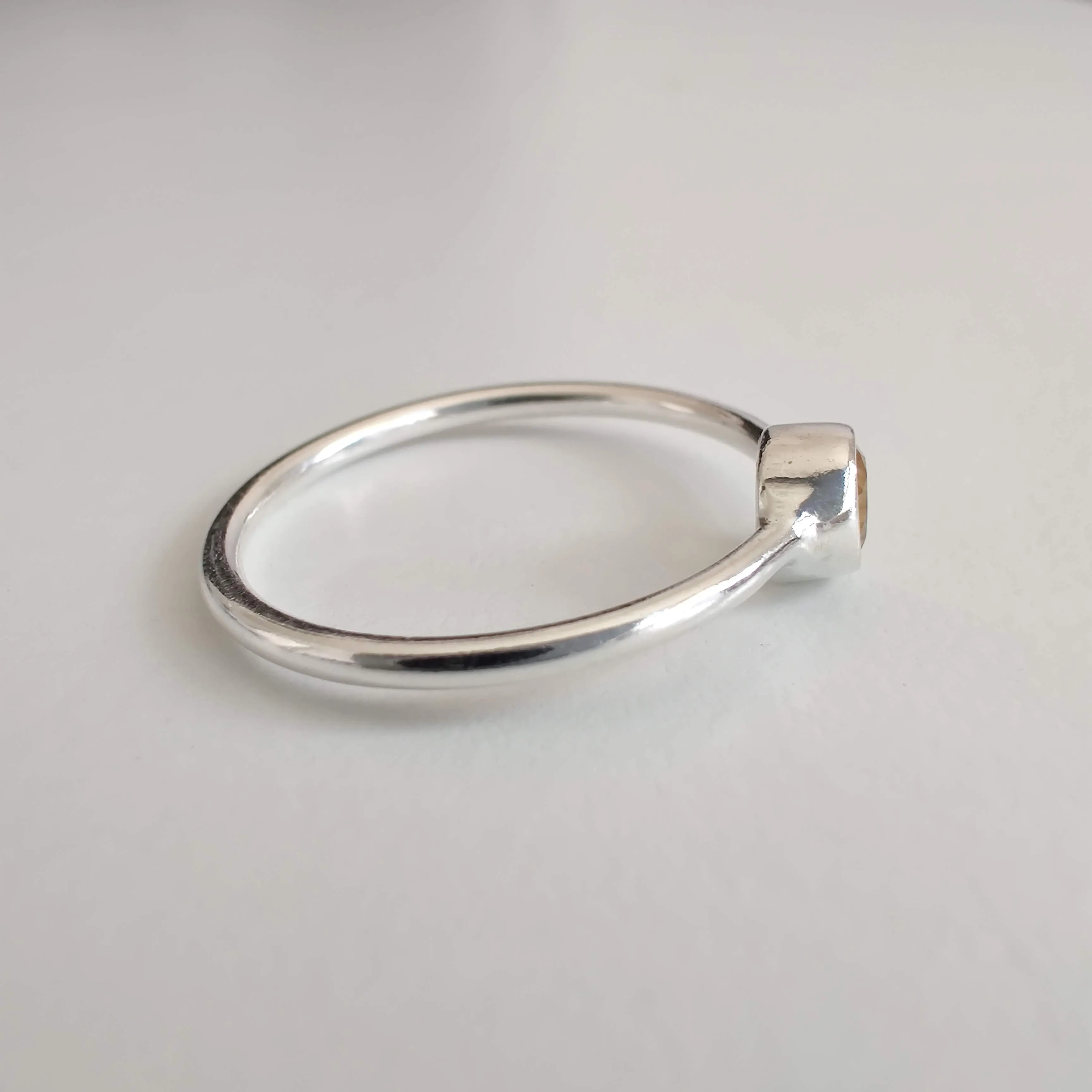 Citrine Delicate 925 Sterling Silver Ring