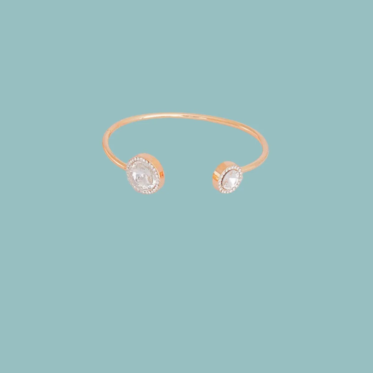 Clarity Cuff Bangle: Stylish Yellow Gold Tone Bracelet for Women