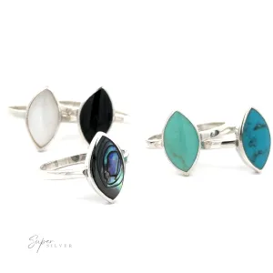 Classic Marquise Inlaid Stone Ring