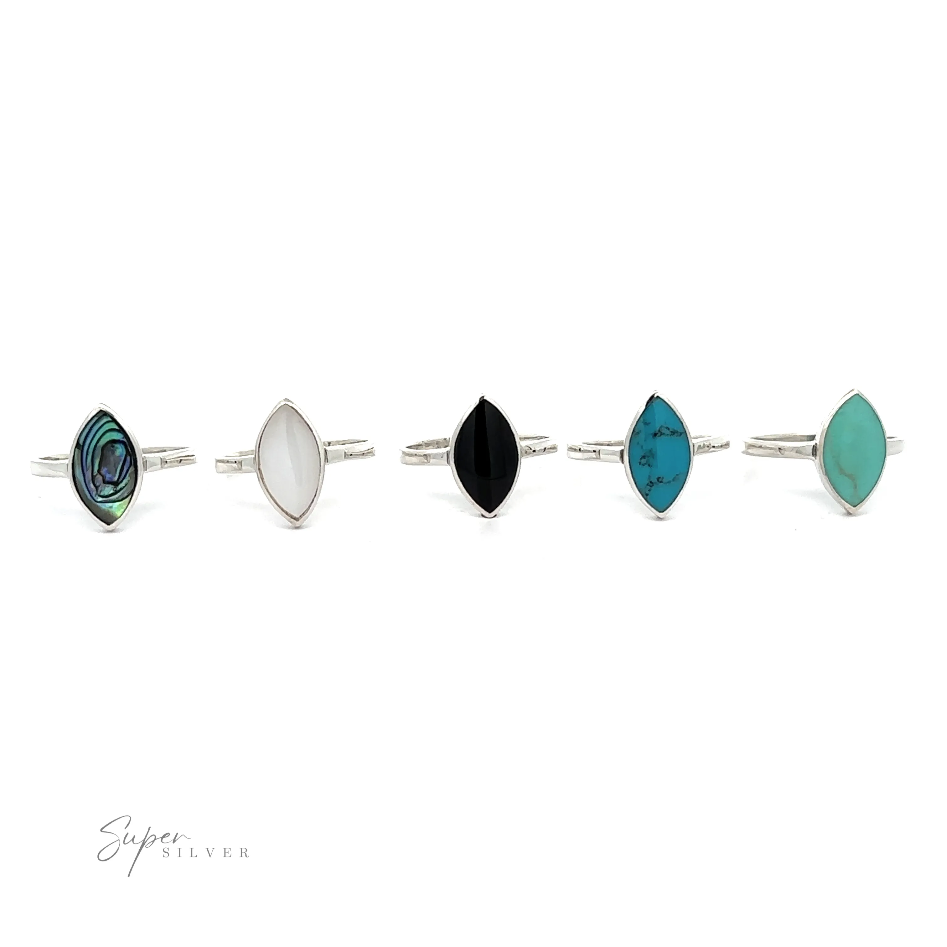 Classic Marquise Inlaid Stone Ring