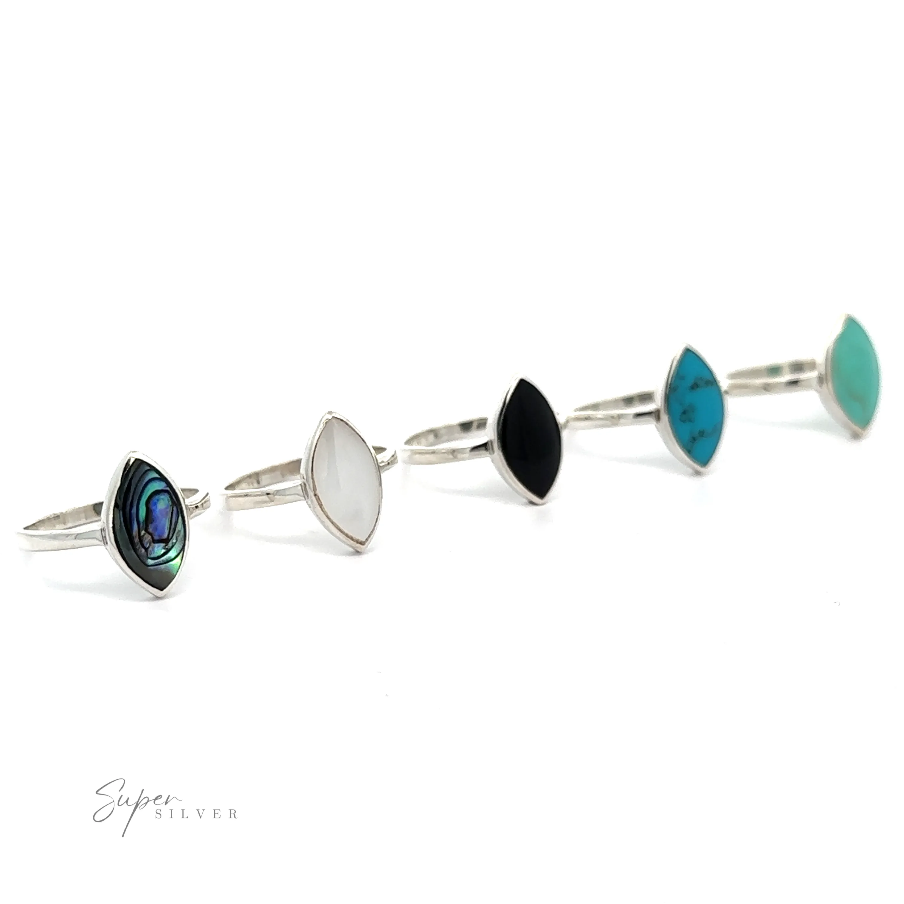 Classic Marquise Inlaid Stone Ring